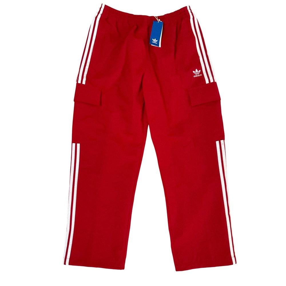 Adidas Cargo Pant Mens M Red New 3-Stripe Trefoil Logo JN5446